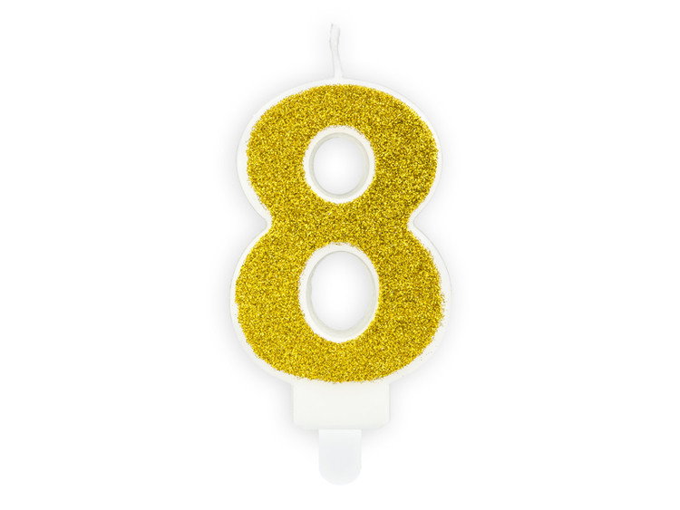 Kakku kynttilähahmo, kultainen glitter (8)