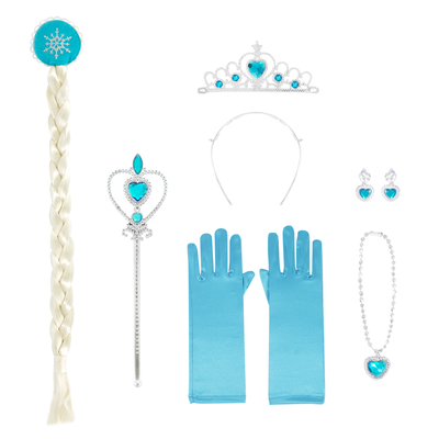Prinsessaccessoarer, silver/blå, 9 delar