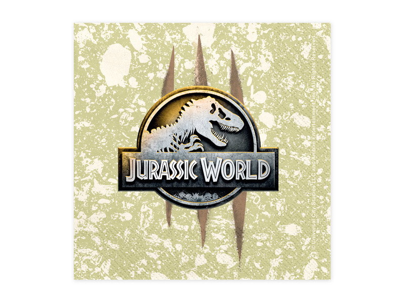 Servietter, Jurassic World, grønne, 33x33 cm, 20-pak