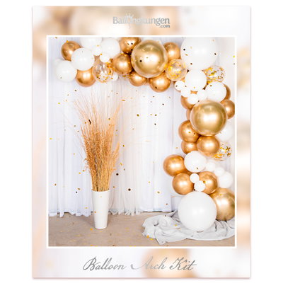 Ballongbåge, guld & vit