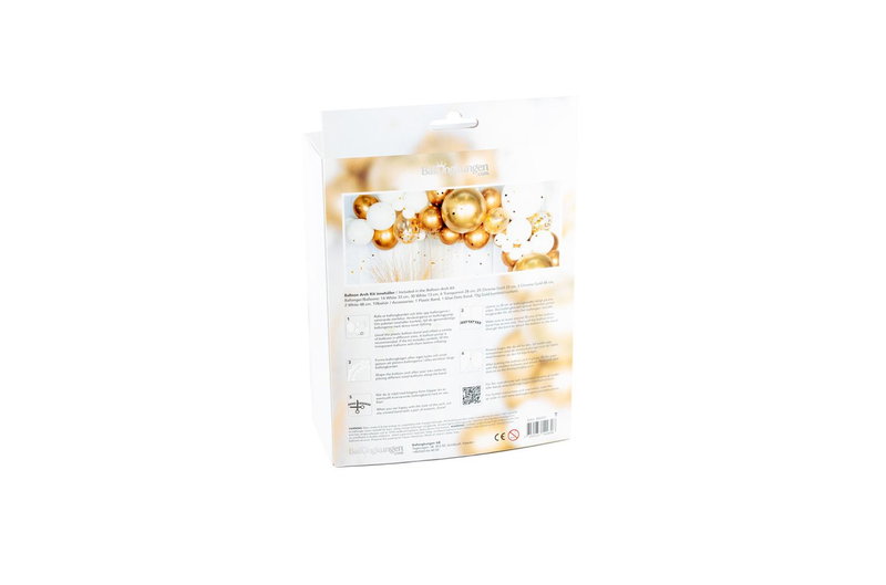 Ballongbåge, guld & vit