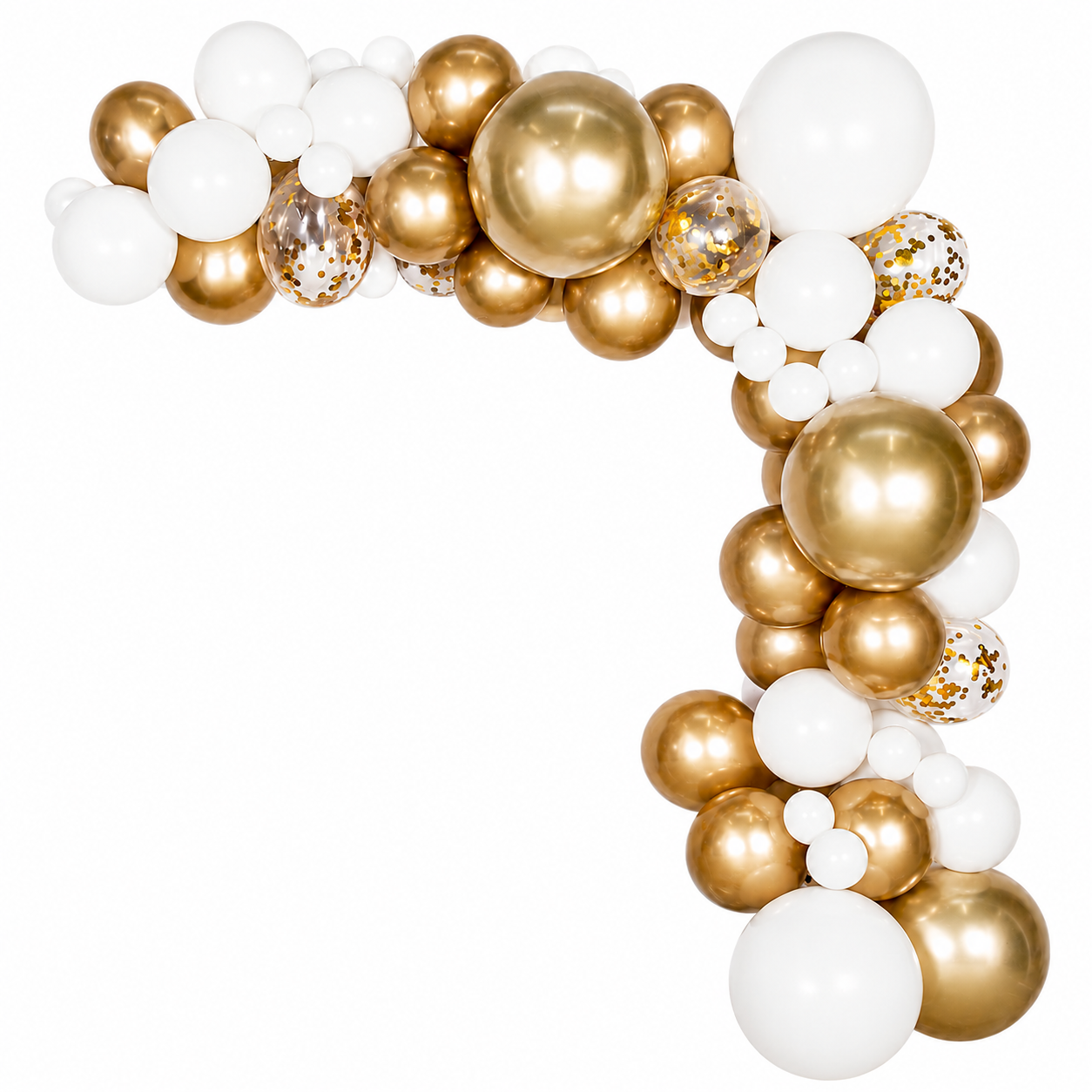 Ballongbåge, guld & vit