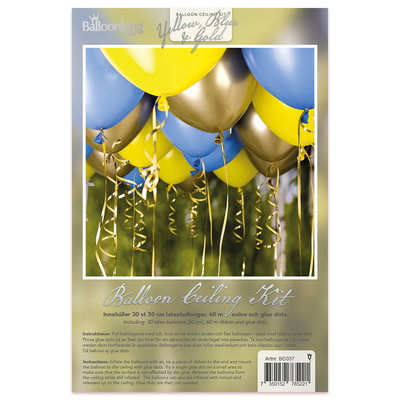 Takballonger, gul/blå/guld