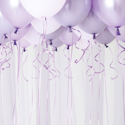 Takballonger Lilac Symphony med 30 latexballonger