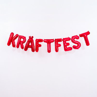 Ballonggirlang, Kräftfest, röd