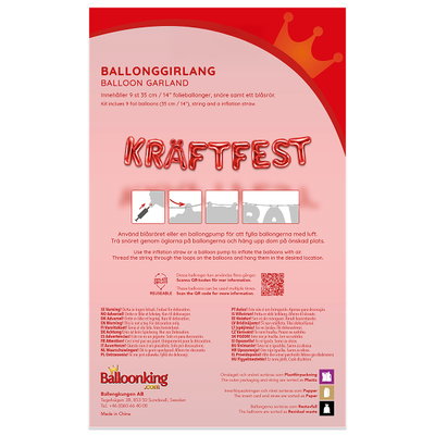 Ballonggirlang, Kräftfest, röd