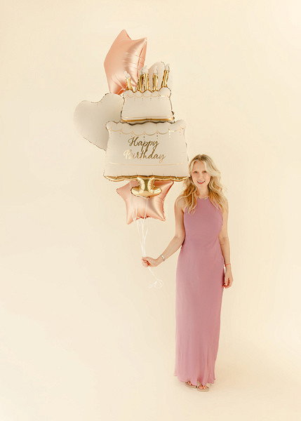 Folieballongset, Pastel Cake Happy Birthday, 5 delar