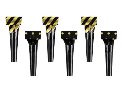 Partytutor, svart och guld, 6-pack