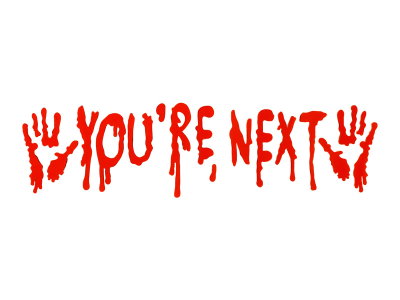 Fönsterdekoration, You’re Next, röd gel