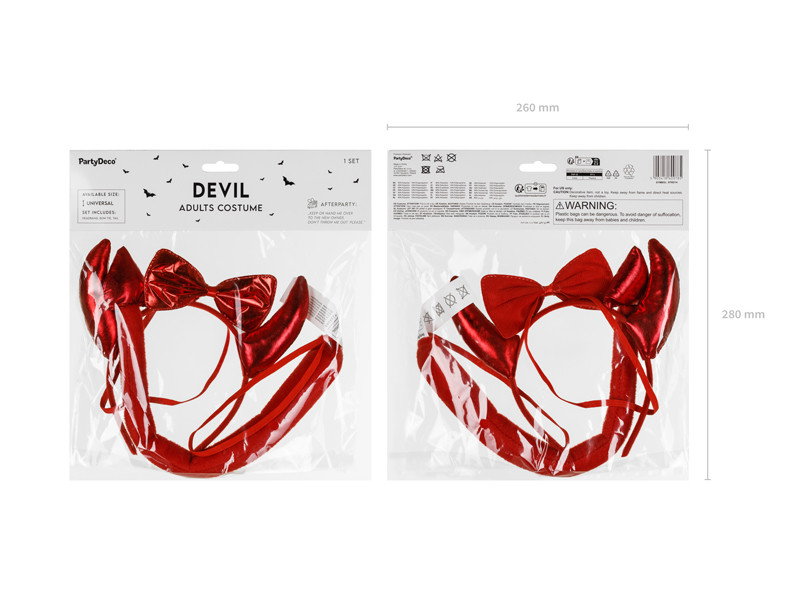 Djävulsset, rött, vuxen, one size