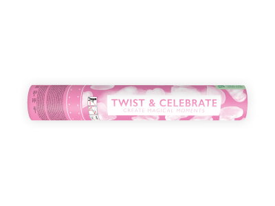 Confettikanon, witte hartjes, mini