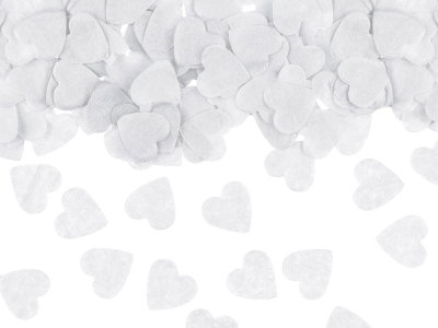Confettikanon, witte hartjes, mini