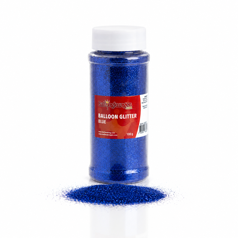 Ballonglitter, blå, 100 gram