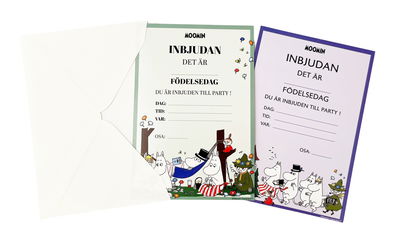 Inbjudningskort, Mumin, 8-pack + kuvert