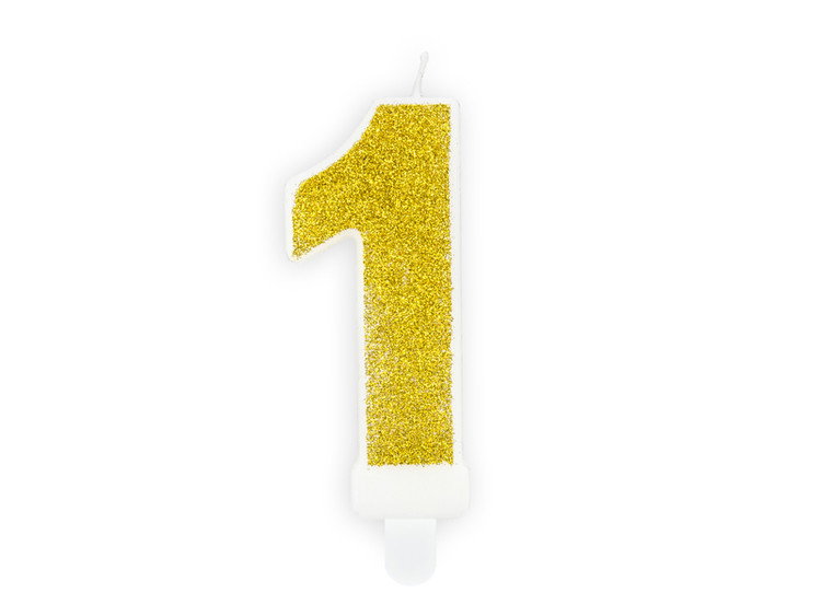 Kakku kynttilähahmo, kultainen glitter (1)
