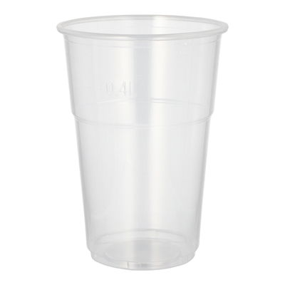 Uudelleenkäytettävät mukit, 0,4 l, läpinäkyvä, 50 kpl