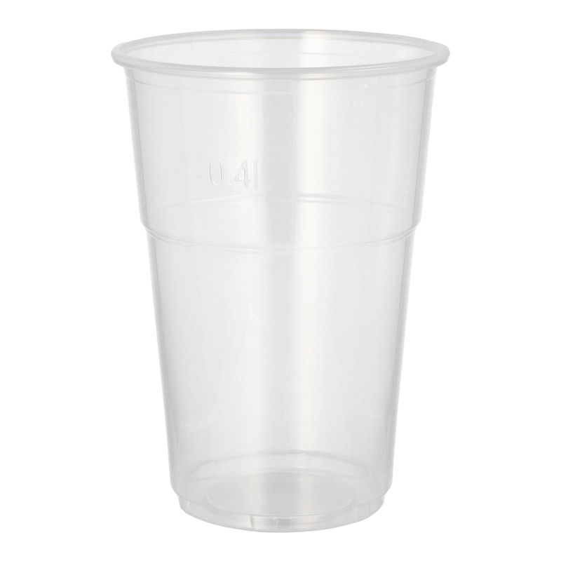 Uudelleenkäytettävät mukit, 0,4 l, läpinäkyvä, 50 kpl