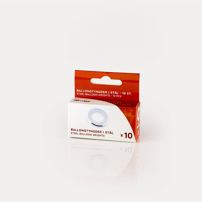 Ballonvægte, stålskiver 10 g, 10-pak