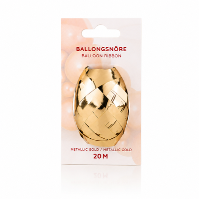 Ballonsnor, metallic guld, 20 m