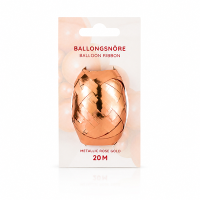 Ballonsnor, metallic rosaguld, 20 m