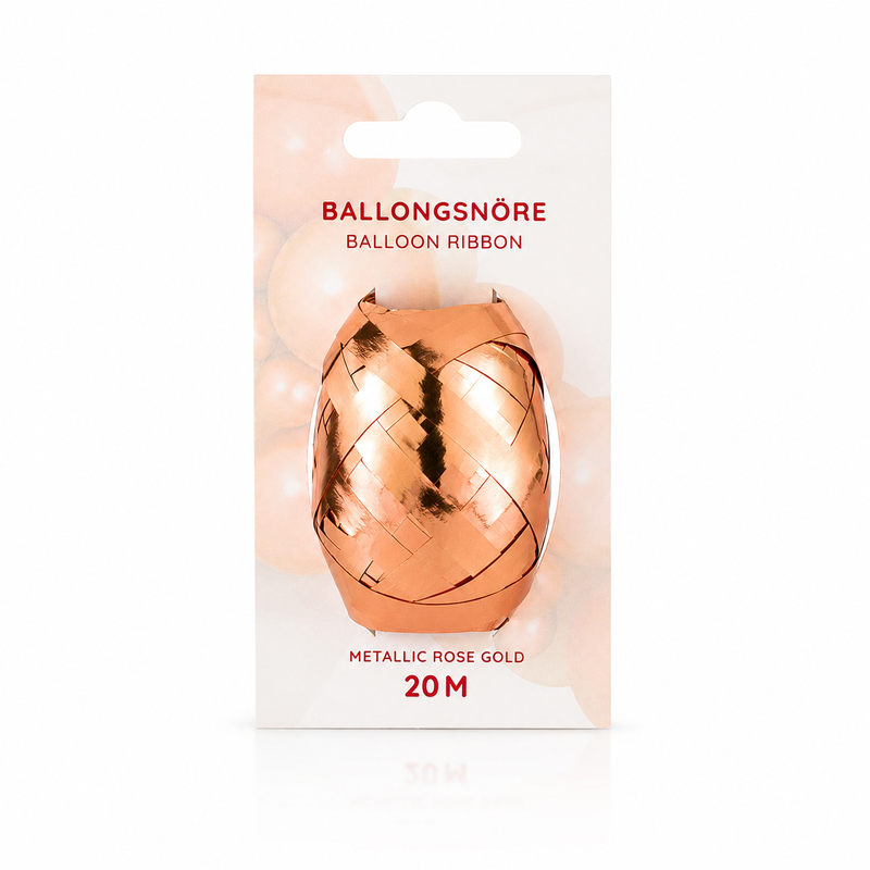 Ballonsnor, metallic rosaguld, 20 m