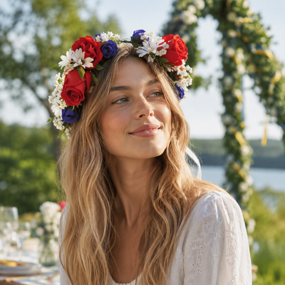 Midsommarkrans, röda rosor