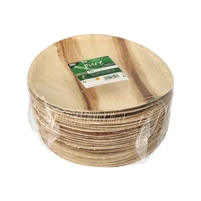 Palmulehtilautaset, pure, pyöreä, Ø 23 cm, 25 kpl