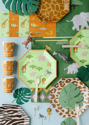 Papieren bekers, Safari, oranje mix, 6-pack