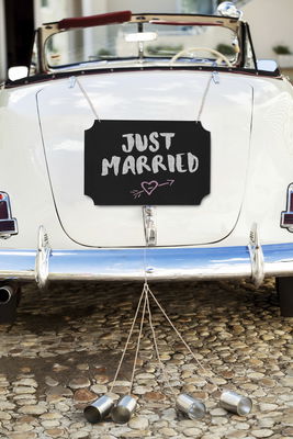 Tableau ardoise suspendu, noir, 45x30 cm