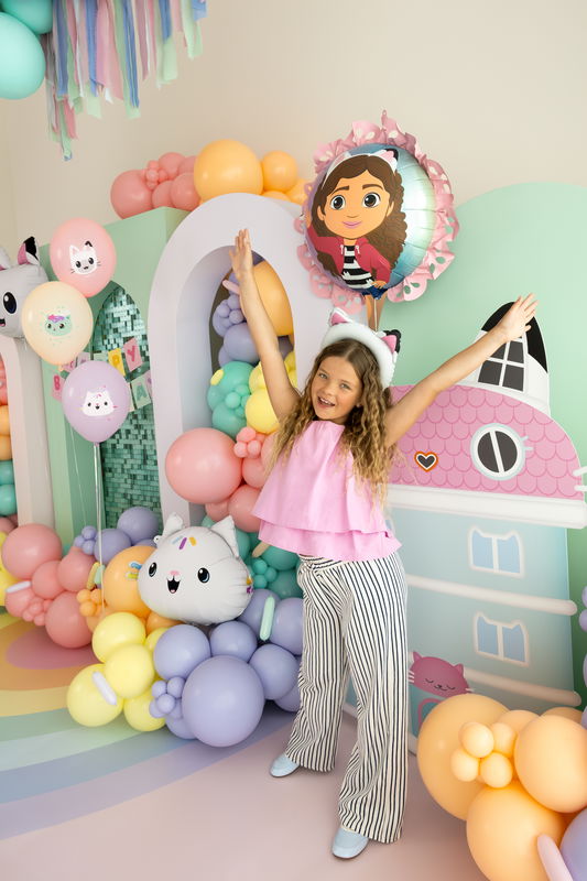Rund folieballon med kant, Gabby’s Dollhouse