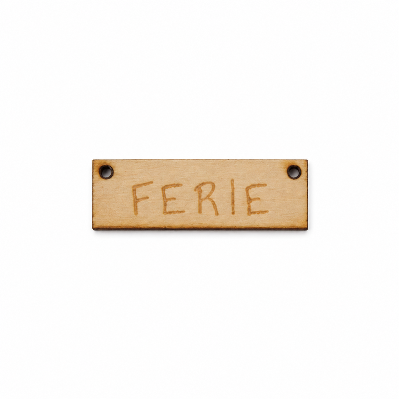 Nissedør, Ferie-skilt, træ, 30 x 10 mm