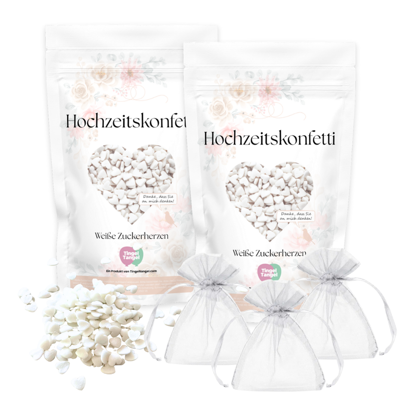 Hochzeitskonfetti, Set für 50 Gäste