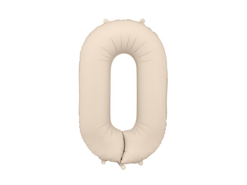 Stor greige sifferballong 0, cirka 86 cm