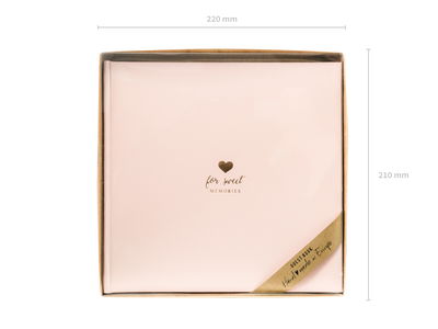 Gæstebog, lyserød med guldtekst