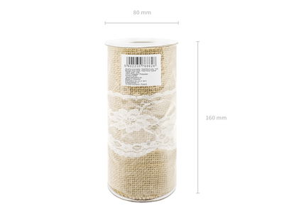 Stolsrosett i jute med spets