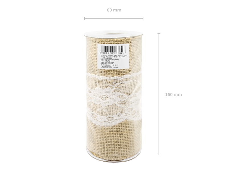 Stolsrosett i jute med spets