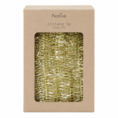 Glittergirlang, guld, 5 m x 25 mm