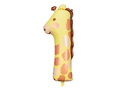Sifferballong i form av giraff, siffra 1