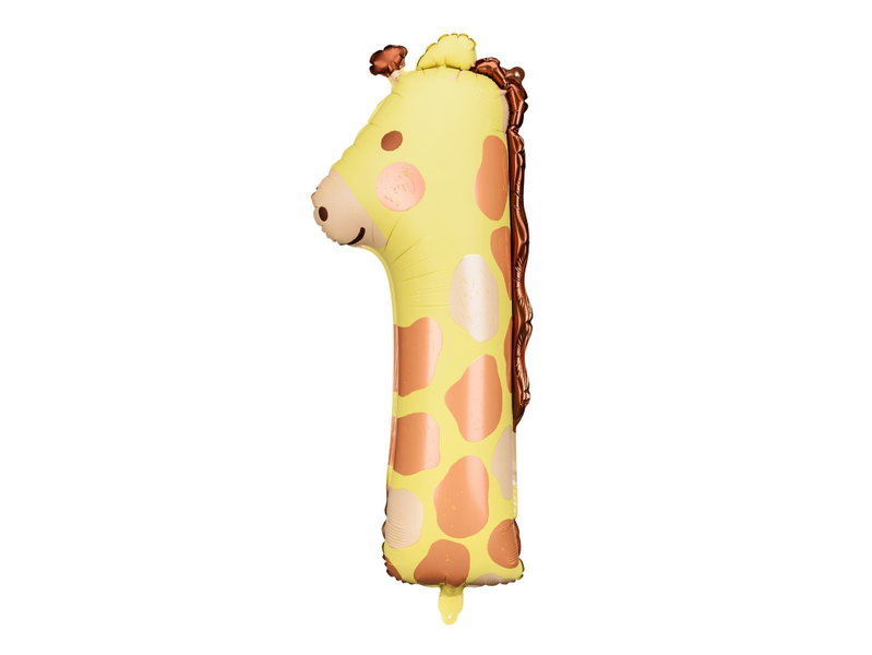Sifferballong i form av giraff, siffra 1