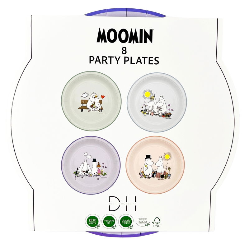 Paptallerken, Mumi, 23 cm, 8-pak