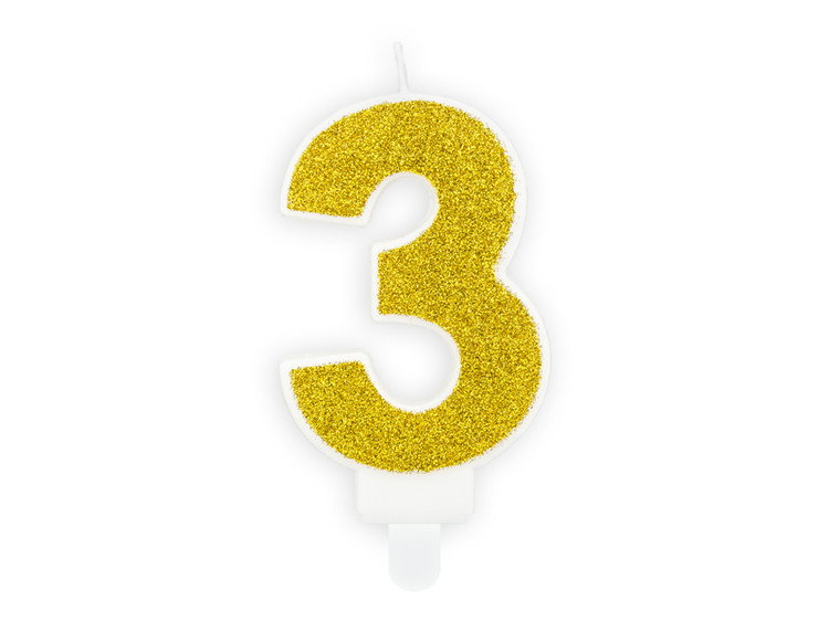 Kakku kynttilähahmo, kultainen glitter (3)