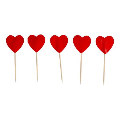 Cake picks hjerter røde
