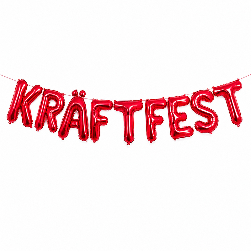 Ballonggirlang, Kräftfest, röd