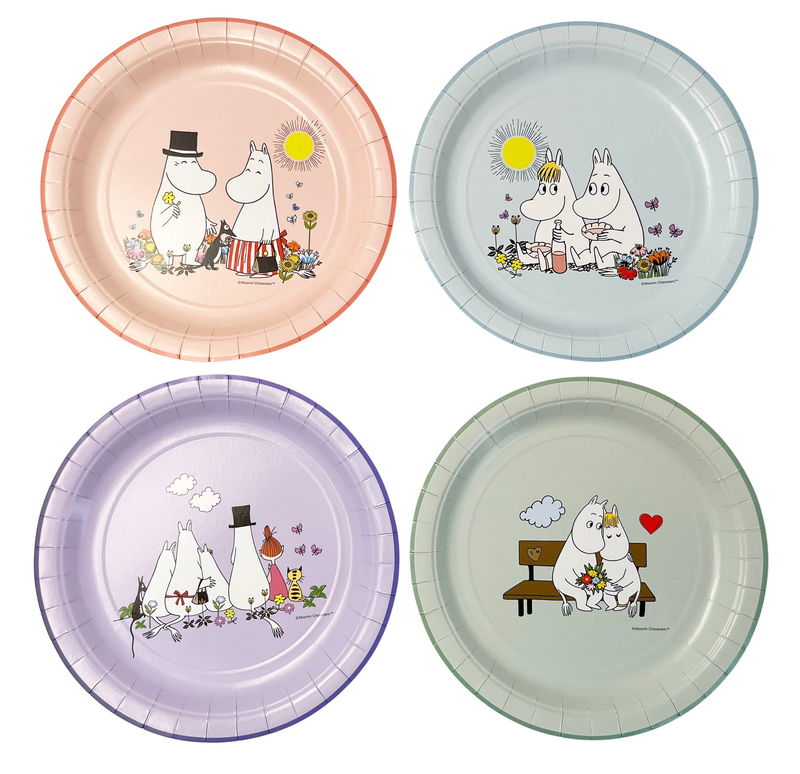 Paptallerken, Mumi, 23 cm, 8-pak