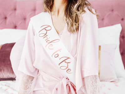 Sash, Bride to Be, hvid/rosaguld, 1-pak