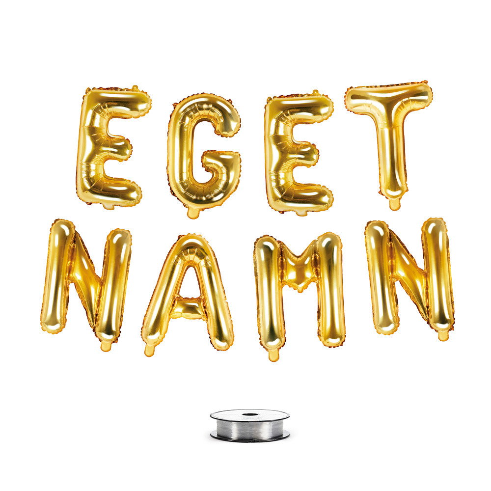 Kirjeilmapalloja, kultaa, oma nimi
