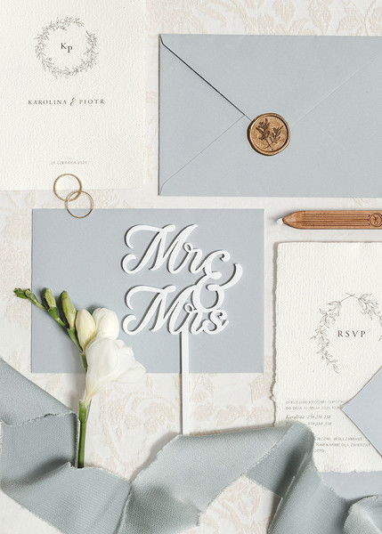 Kagetopper, MR & MRS, hvid, 16,5 cm