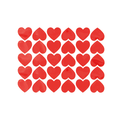 Hjärtstickers, röda, 30-pack