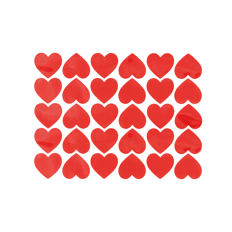 Hjärtstickers, röda, 30-pack