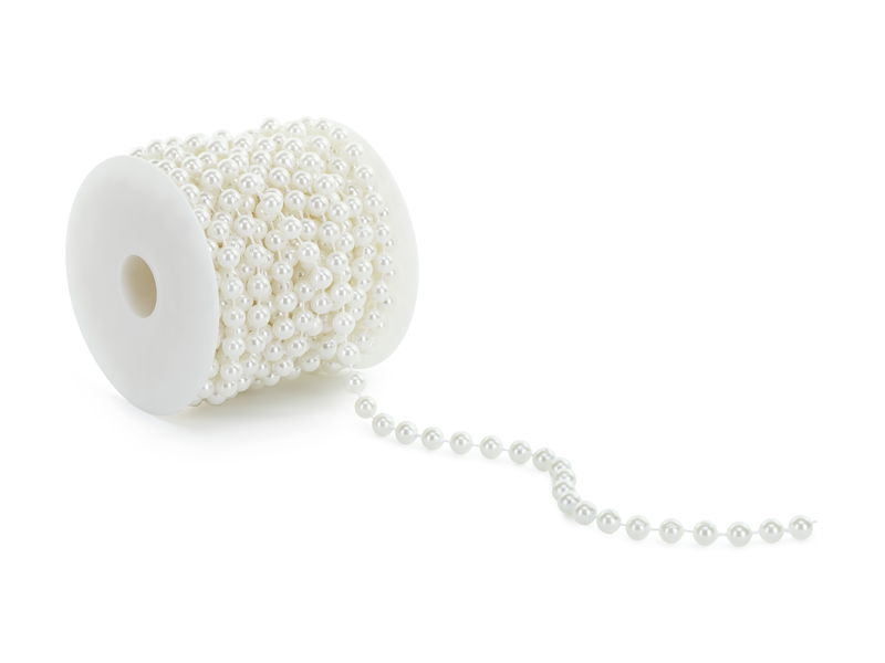 Guirlande de perles, blanc, 10 mètres